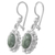 Jade dangle earrings, 'Woodland Princess' - Jade Sterling Silver Oval Shape Dangle Earrings Guatemala (image 2e) thumbail