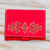 Leather wallet, 'Lively Culture in Paprika' - Geometric Leather Wallet in Paprika from Nicaragua thumbail
