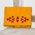Leather wallet, 'Living Culture' - Saffron Colored Leather Wallet with Snap Closure thumbail