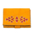 Leather wallet, 'Living Culture' - Saffron Colored Leather Wallet with Snap Closure