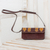 Leather sling, 'Madrone in Brown' - Brown and Saffron Leather Sling Style Handbag thumbail