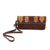 Leather sling, 'Madrone in Brown' - Brown and Saffron Leather Sling Style Handbag
