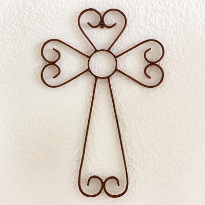 Heart Cross Religious Wall Art Sculpture In Wrought Iron Unconditional Love Heart Cross Religious Wall Art Sculpture In Wrought Iron Unconditional Love