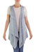 Cotton vest, 'Natural Glamour' - Blue Cotton Open Front Vest from Guatemala thumbail
