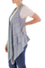 Cotton vest, 'Natural Glamour' - Blue Cotton Open Front Vest from Guatemala (image 2b) thumbail