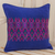 Cotton cushion cover, 'Qetzaltenango Frieze' - Indigo Square Cushion Cover with Multicolor Maya Frieze