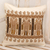 Cotton cushion cover, 'Kot, Divine Eagle' - Two-headed Maya Eagle on Alabaster Cotton Cushion Cover