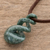 Jade pendant necklace, 'Swirl of the Sea' - Hand Made Green Jade Pendant Necklace from Guatemala (image 2b) thumbail
