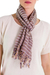 Cotton Scarf, 'Subtle Textiles on Grey' - Artisan Designed and Crafted Cotton Scarf