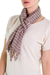Cotton Scarf, 'Subtle Textiles on Grey' - Artisan Designed and Crafted Cotton Scarf