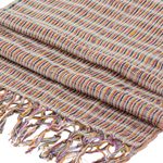 Cotton Scarf, 'Subtle Textiles on Grey' - Artisan Designed and Crafted Cotton Scarf