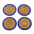 Posavasos de agujas de pino, (juego de 4) - Pine Needle Poliéster Azul Posavasos (lote de 4) Guatemala