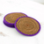 Pine needle coasters, 'Latin Toast in Purple' (set of 4) - Pine Needle Polyester Purple Coasters (Set of 4) Guatemala