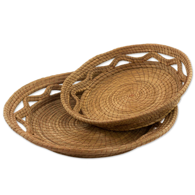 Hand Made Pine Needle Baskets (Pair) from Guatemala