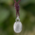 Fine silver pendant necklace, 'Shimmering Egg' - Fine Silver Guatemalan Pendant Necklace with Leather Cord