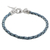 Silver and leather wristband bracelet, 'Walk of Life in Blue' - 999 Silver Blue Leather Charm Wristband Bracelet Guatemala (image 2a) thumbail