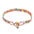 Beaded wristband bracelet, 'Sparkling Colors' - Thin Multicolor Glass Bead Wristband Bracelet from Guatemala