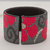 Glass beaded leather cuff bracelet, 'Red Maya Blossoms' - Glass Beaded Red Floral Cuff Bracelet with Leather (image 2c) thumbail