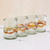 Blown juice glasses, 'Orange Reefs' (set of 4) - Hand Blown Recycled Juice Glasses (Set of 4) from Guatemala (image 2c) thumbail