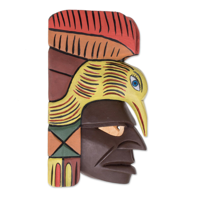 Máscara de madera - Mascara Maya Artesanal de Madera Tallada de Guatemala