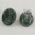 Jade stud earrings, 'Passion for Coffee in Green' - Jade and Sterling Silver Stud Earrings from Guatemala (image 2c) thumbail