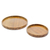 Wood trays, 'Natural Circles' (pair) - Hand Carved Conacaste Wood Trays (Pair) from Guatemala