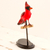 Ceramic and wood sculpture, 'Elegant Cardinal' - Guatemalan Ceramic Cardinal Sculpture on a Pinewood Stand