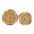 Pine needle baskets, 'Round Latin Rainbow' (pair) - Round Multicolored Pine Needle Baskets (Pair) from Nicaragua (image 2c) thumbail