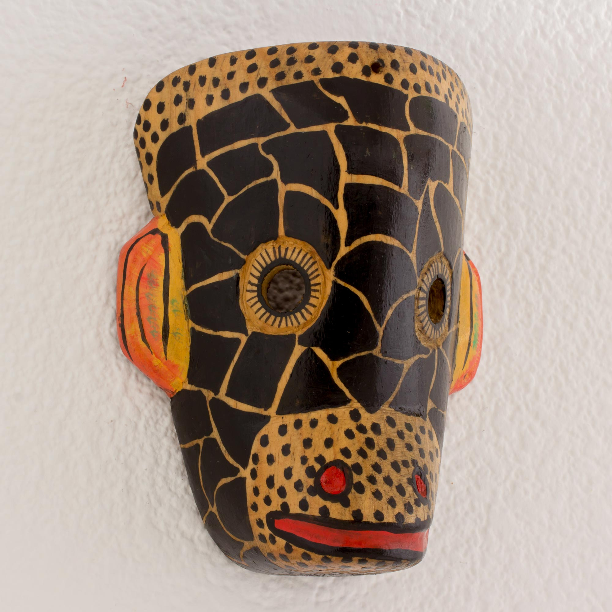 Hand Carved and Painted Guatemalan Wood Monkey Mask - Mayan Monkey | NOVICA