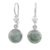 Jade dangle earrings, 'Smooth Circles' - Green Jade Circular Dangle Earrings from Guatemala thumbail