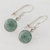 Jade dangle earrings, 'Smooth Circles' - Green Jade Circular Dangle Earrings from Guatemala (image 2b) thumbail