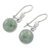 Jade dangle earrings, 'Smooth Circles' - Green Jade Circular Dangle Earrings from Guatemala (image 2d) thumbail