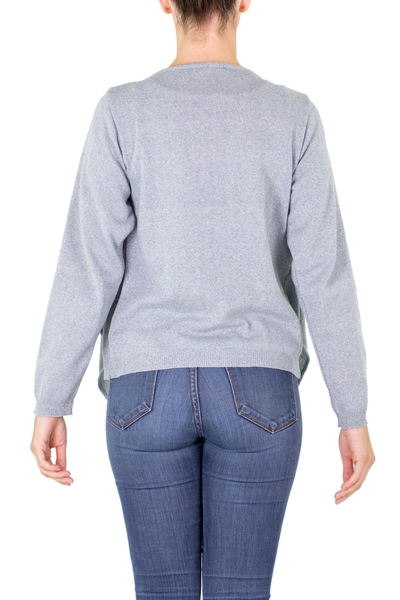 Cotton cardigan sweater, 'Cotton Cloud' - Blue Open Front Cotton Cardigan Sweater from Guatemala