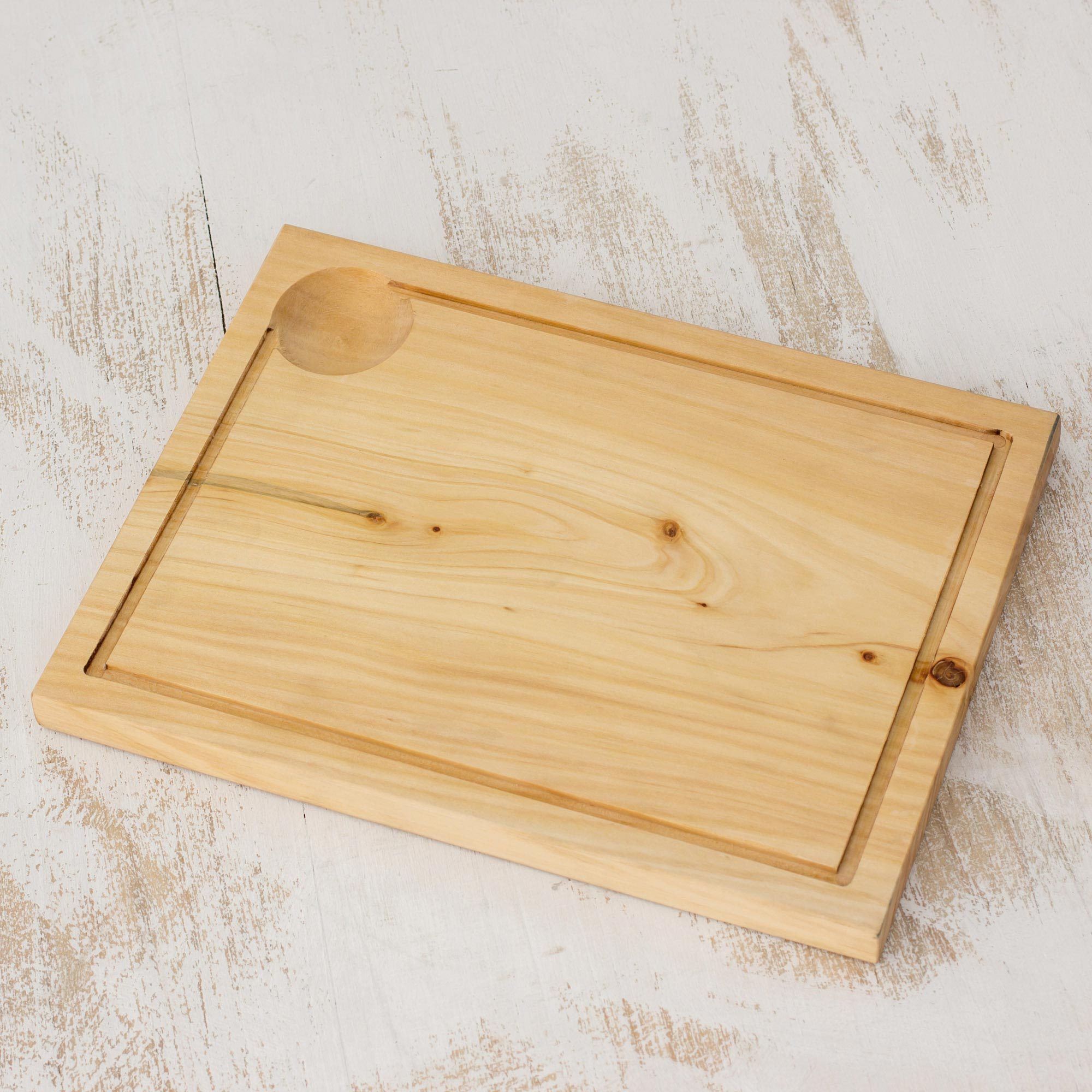 Hand Made Cypress Wood Cutting Board from Guatemala Natural Kitchen