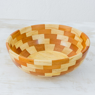 Salatschüssel aus Mahagoniholz ​​- Fair-Trade-Schale aus handwerklich gefertigtem Mahagoni-Palo-Blanco-Holz