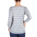 Cotton sweater, 'Wedgwood Horizon' - Women's Blue and Ivory Striped Soft Cotton Pullover Sweater