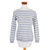 Cotton sweater, 'Wedgwood Horizon' - Women's Blue and Ivory Striped Soft Cotton Pullover Sweater (image 2d) thumbail