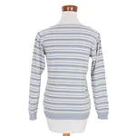 Cotton sweater, 'Wedgwood Horizon' - Women's Blue and Ivory Striped Soft Cotton Pullover Sweater