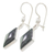 Jade dangle earrings, 'Dark Verdant Diamond' - Very Dark Green Jade and Sterling Silver Dangle Earrings (image 2c) thumbail