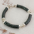 Jade link bracelet, 'Dark Green Natural Connection' - Artisan Crafted Dark Green Jade and Sterling Silver Bracelet (image 2) thumbail