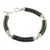 Jade link bracelet, 'Dark Green Natural Connection' - Artisan Crafted Dark Green Jade and Sterling Silver Bracelet (image 2d) thumbail