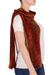 Rayon scarf, 'Orange Dreamer' - Handwoven Rayon Scarf in Orange and Red from Guatemala (image 2b) thumbail