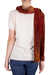 Rayon scarf, 'Orange Dreamer' - Handwoven Rayon Scarf in Orange and Red from Guatemala (image 2c) thumbail