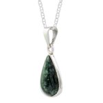 Jade pendant necklace, 'Falling Drop' - Green Jade Teardrop Pendant Necklace from Guatemala