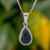 Jade pendant necklace, 'Teardrop Lasso' - Dark Green Teardrop Jade Pendant Necklace from Guatemala (image 2) thumbail