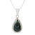 Jade pendant necklace, 'Teardrop Lasso' - Dark Green Teardrop Jade Pendant Necklace from Guatemala thumbail