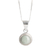 Jade pendant necklace, 'Mixco Moon' - Round Jade and 925 Silver Pendant Necklace from Guatemala thumbail