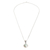 Jade pendant necklace, 'Mixco Moon' - Round Jade and 925 Silver Pendant Necklace from Guatemala