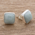 Jade stud earrings, 'Apple Green Symmetry' - Natural Apple Green Maya Jade and Silver 925 Stud Earrings (image 2) thumbail
