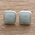 Jade stud earrings, 'Apple Green Symmetry' - Natural Apple Green Maya Jade and Silver 925 Stud Earrings (image 2b) thumbail